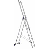 Лестница трехсекционная алюминиевая 9 ступеней Алюмет