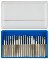 Набор мини-нисадок с алм. напыл. р 180,хвост. 3мм, в пластиковом боксе, 20 предм. 33383-Н20 Зубр