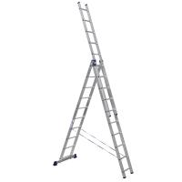 Лестница трехсекционная алюминиевая 10 ступеней Алюмет