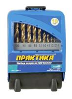 Набор сверл по металлу 1-10мм 10шт. в металлической кассете ПРАКТИКА "Мастер"  911-956