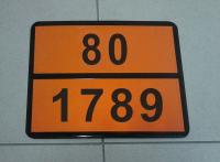 Табличка оранжевого цвета по ДОПОГ, рельефная, 80/1789 (кислота хлористоводородная)