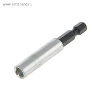 Переходник Удлинитель ПРАКТИКА магнитный держатель 60мм для бит 1/4