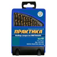 Набор сверл по металлу 1,5-6,5мм 13шт в металлической кассете ПРАКТИКА 031-297