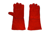 КРАГИ спилковые красные  5-ти палые  (с подкладкой)  р.10