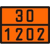 Табличка оранжевого цвета по ДОПОГ, рельефная, 30/1202 (дизельное топливо)