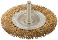 Щетка  дисковая     75 мм, витая, латунная  для дрели 38464