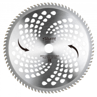 Фреза универс. для бензотрим., 255мм x 25, 4x80, с твердосплав. напайк., Sturm!