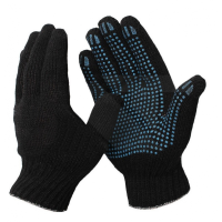 ПЕРЧАТКИ Х/Б с ПВХ 6-ти ниточные (Мегатекс) (200 пар) 7,5 класс (Люкс) черная АВЕРС