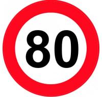 Наклейка ограничения скорости 80 км/ч
