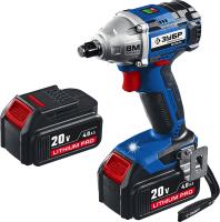 Бесщеточный гайковерт, 20В 2 АКБ (4 Ач), в кейсе, ЗУБР Профессионал GB-250 A5 30488