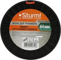 ЛЕСКА   d=3.0 мм, l=64 м, КВАДРАТ, оранжевый, БОБИНА GT3535-3.0-4-64 Sturm!