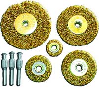 Набор корщеток 5 шт. для дрели (3-и штифта, щетка-колесо 25; 38; 50; 63; 75 мм)  38572  