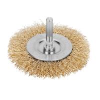 Щетка  дисковая     75 мм, витая, латунная  для дрели Matrix  74448