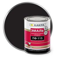 0007774 ЭМАЛЬ ПФ-115 ЧЕРНАЯ  0,9КГ ЛАКРА