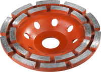 КРУГ ШЛИФ-ЧАШКА 125х22 двухрядная  ЗУБР . 33376-125 (красн)