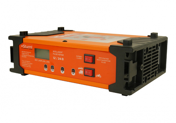 Зарядное инверторное  устройство Sturm, ном ток 10А, для АКБ 12/24В, 10-100Ач