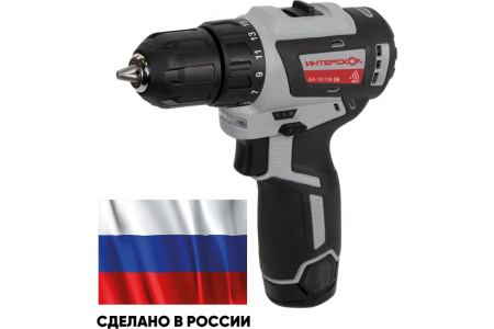 Бесщеточная аккумуляторная дрель-шуруповерт Интерскол МиниМАКС ДА-10/12В 38 Li-ion, кейс, 2 аккум.