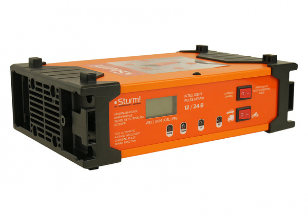 Зарядное инверторное  устройство Sturm, ном ток 10А, для АКБ 12/24В, 10-100Ач