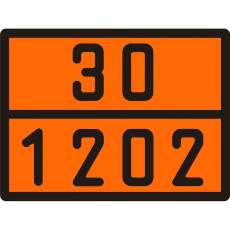 Табличка оранжевого цвета по ДОПОГ, рельефная, 30/1202 (дизельное топливо)