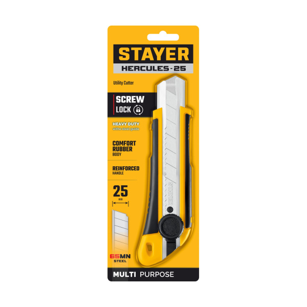 Нож  25мм  сегмент, лезвием, винтовой фиксатор Stayer (09147)